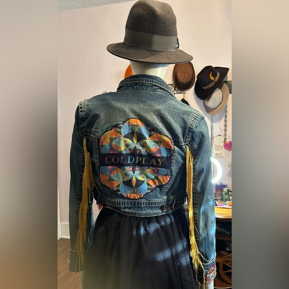 Handcrafted  Up cycled Coldplay jacket - Picture 5 of 13